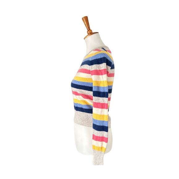 100% Cashmere Multicolor Striped Sweater – XS - Picture 3 of 6